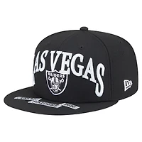 Men's New Era Black Las Vegas Raiders  Oversized 59FIFTY Fitted Hat