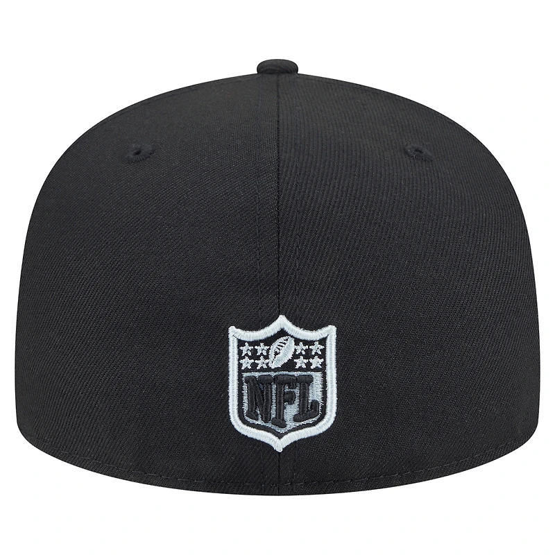 Men's New Era Black Las Vegas Raiders  Oversized 59FIFTY Fitted Hat