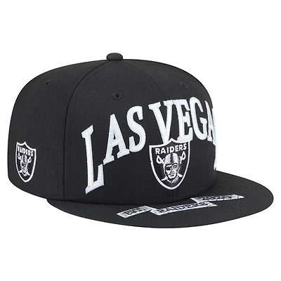 Men's New Era Black Las Vegas Raiders  Oversized 59FIFTY Fitted Hat