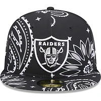 Men's New Era Black Las Vegas Raiders Paisley 59FIFTY Fitted Hat