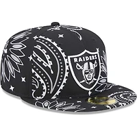 Men's New Era Black Las Vegas Raiders Paisley 59FIFTY Fitted Hat