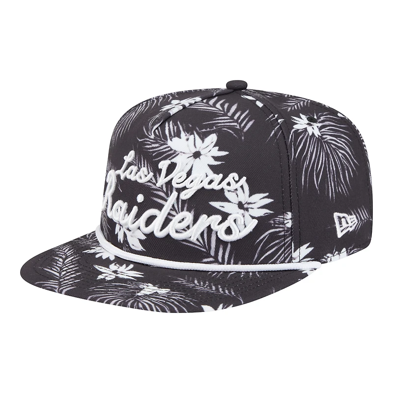 Casquette snapback New Era 9FIFTY noire pour homme, motif palmiers, Las Vegas Raiders
