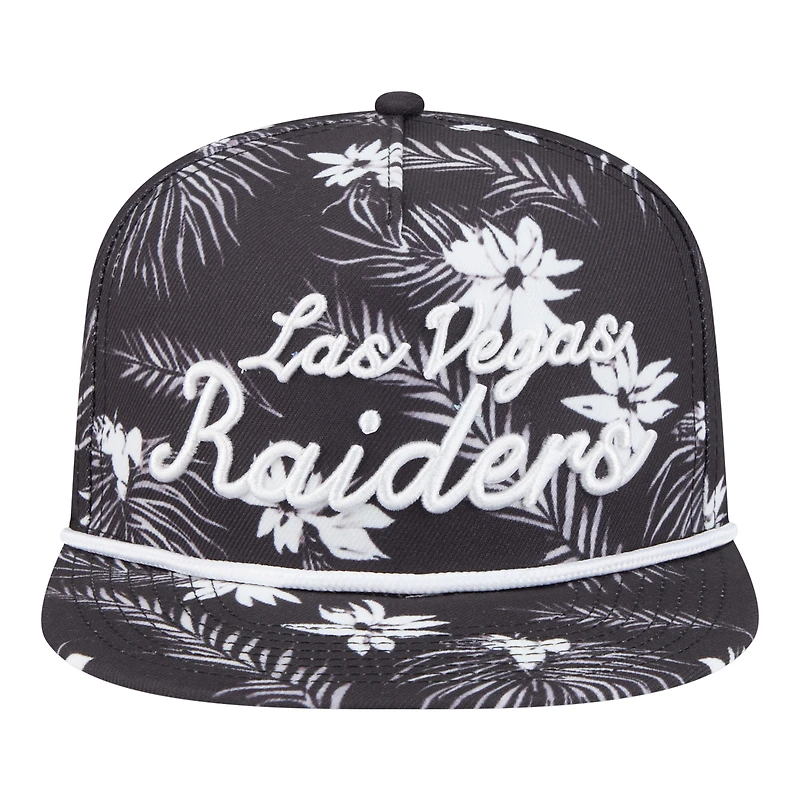Casquette snapback New Era 9FIFTY noire pour homme, motif palmiers, Las Vegas Raiders