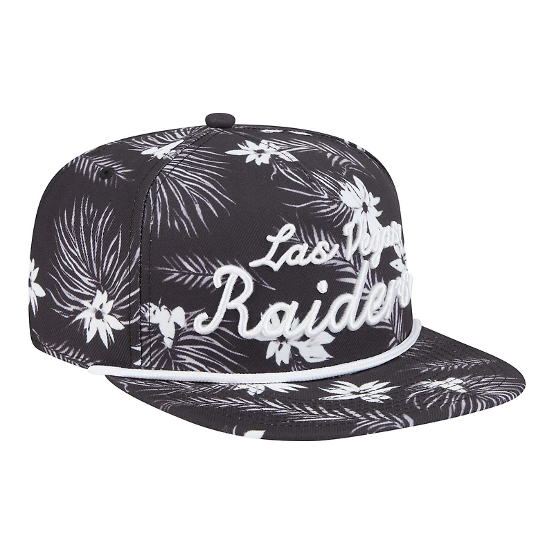 Men's New Era  Black Las Vegas Raiders Palm Print A-Frame 9FIFTY Snapback Hat