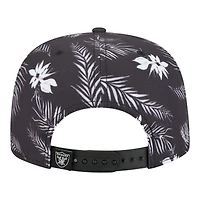 Casquette snapback New Era 9FIFTY noire pour homme, motif palmiers, Las Vegas Raiders
