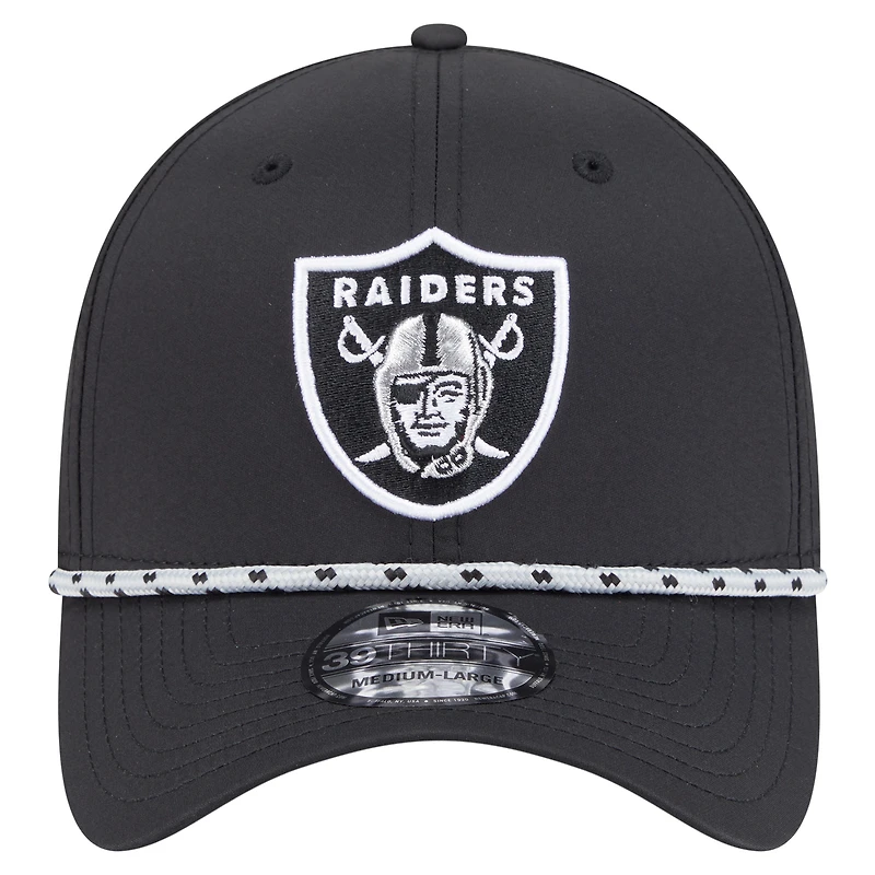 Men's New Era Black Las Vegas Raiders Perforated 39THIRTY Flex Hat