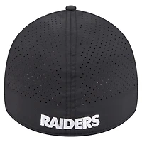 Men's New Era Black Las Vegas Raiders Perforated 39THIRTY Flex Hat