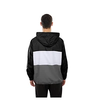 Men's New Era Black Las Vegas Raiders Ripstop Quarter-Zip Hooded Windbreaker