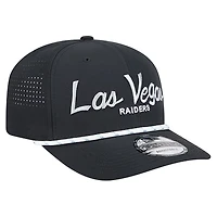 Men's New Era Black Las Vegas Raiders Script 9SEVENTY Adjustable Hat