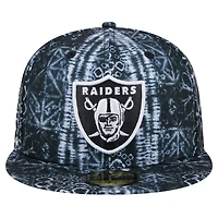 Men's New Era Black Las Vegas Raiders Shibori 59FIFTY Fitted Hat