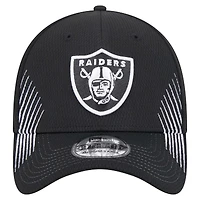 Men's New Era Black Las Vegas Raiders Sport Night Active 39THIRTY Flex Hat