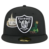 Men's New Era Black Las Vegas Raiders State Stitch 59FIFTY Fitted Hat