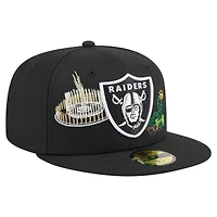 Men's New Era Black Las Vegas Raiders State Stitch 59FIFTY Fitted Hat