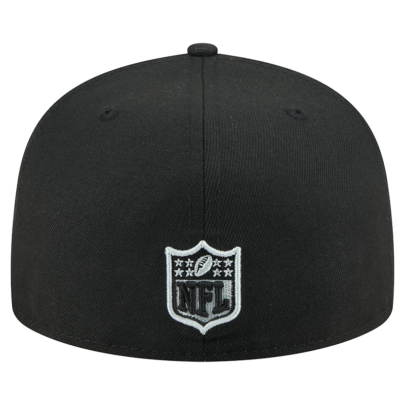 Casquette ajustée 59FIFTY noire New Era pour homme, motif State Stitch des Las Vegas Raiders