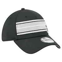 Men's New Era  Black Las Vegas Raiders Stripes 39THIRTY Flex Hat