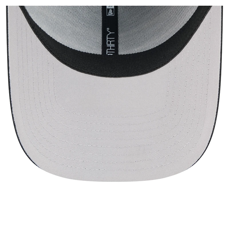 Men's New Era  Black Las Vegas Raiders Stripes 39THIRTY Flex Hat