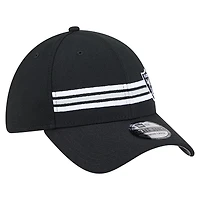 Casquette New Era noire à rayures Las Vegas Raiders 39THIRTY Flex pour homme