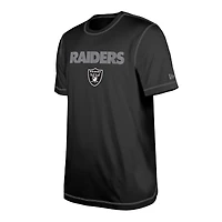 Men's New Era  Black Las Vegas Raiders Third Down Puff Print T-Shirt