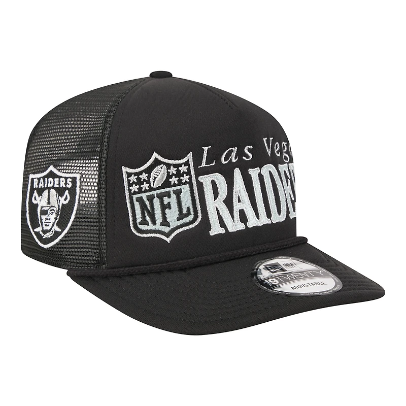 Men's New Era Black Las Vegas Raiders Throwback Foam 19TWENTY Adjustable Hat