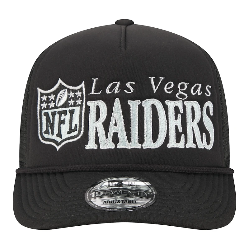 Men's New Era Black Las Vegas Raiders Throwback Foam 19TWENTY Adjustable Hat