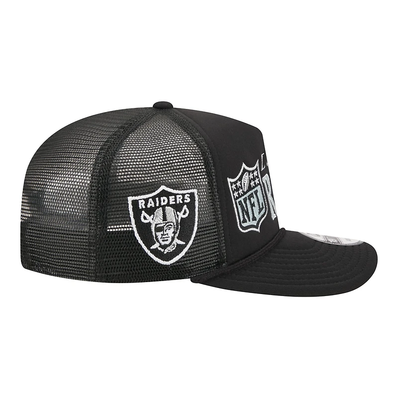 Men's New Era Black Las Vegas Raiders Throwback Foam 19TWENTY Adjustable Hat