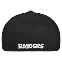 Men's New Era  Black Las Vegas Raiders Tonal Camo 39THIRTY Stretch Fit Hat