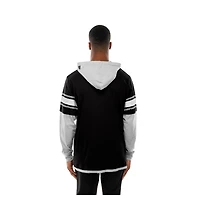 T-shirt à capuche manches longues et superpositions New Era pour homme, motif Las Vegas Raiders, noir