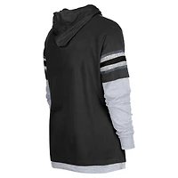 Men's New Era Black Las Vegas Raiders Twofer Long Sleeve Hooded T-Shirt