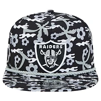 Men's New Era Black Las Vegas Raiders Wakey Wakey Golfer Snapback Hat