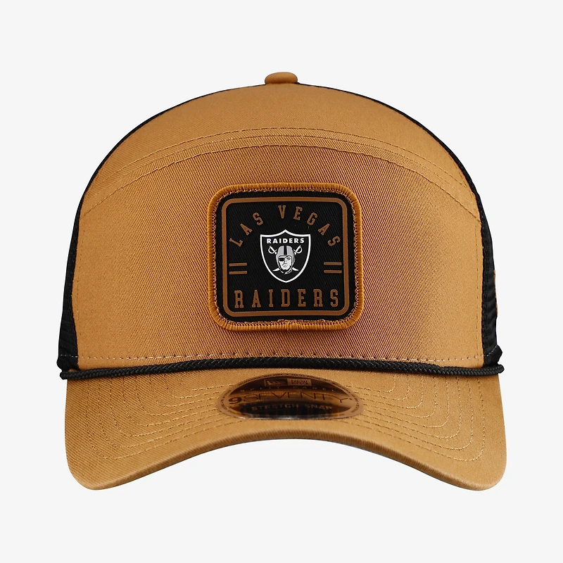 Men's New Era  Brown/Black Las Vegas Raiders Team Patch Split Panel 9SEVENTY Adjustable Trucker Hat