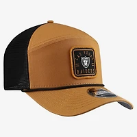 Men's New Era  Brown/Black Las Vegas Raiders Team Patch Split Panel 9SEVENTY Adjustable Trucker Hat