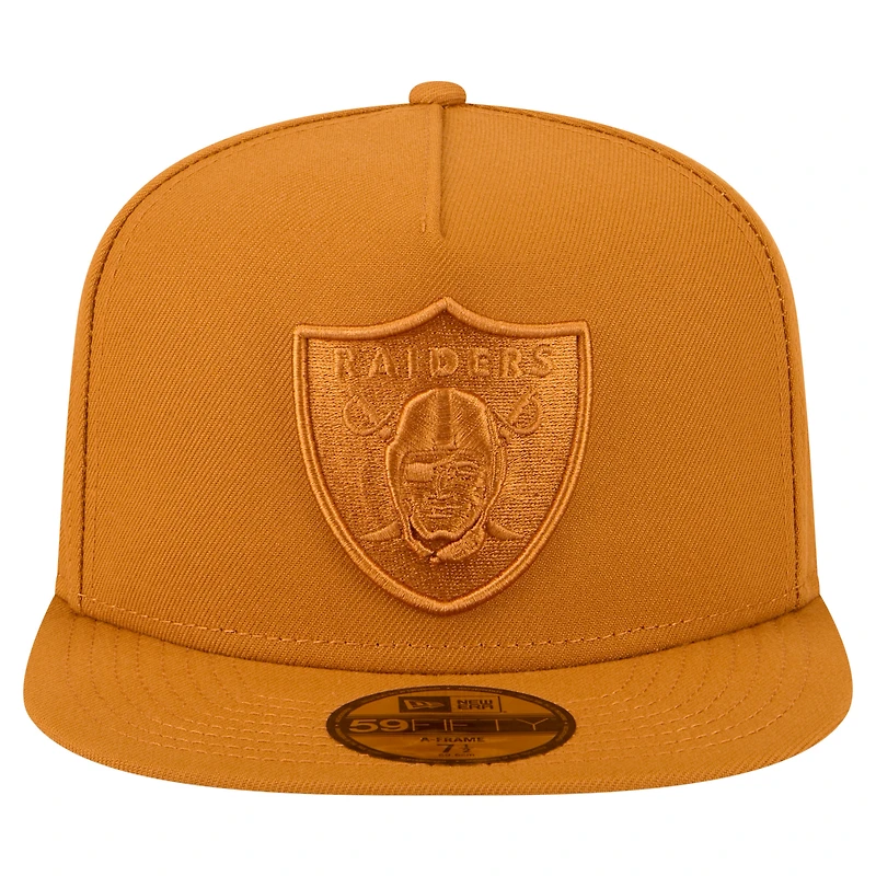 Casquette ajustée 59FIFTY marron New Era pour homme, coloris A-Frame, Las Vegas Raiders