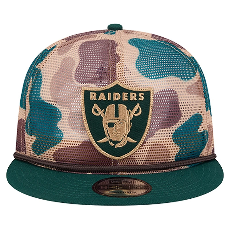 Casquette snapback camouflage New Era 9FIFTY pour homme, motif camouflage canard des Las Vegas Raiders