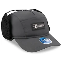 Men's New Era Charcoal Las Vegas Raiders 2025 Sideline Cold Weather Runner Dog Ear Adjustable Hat