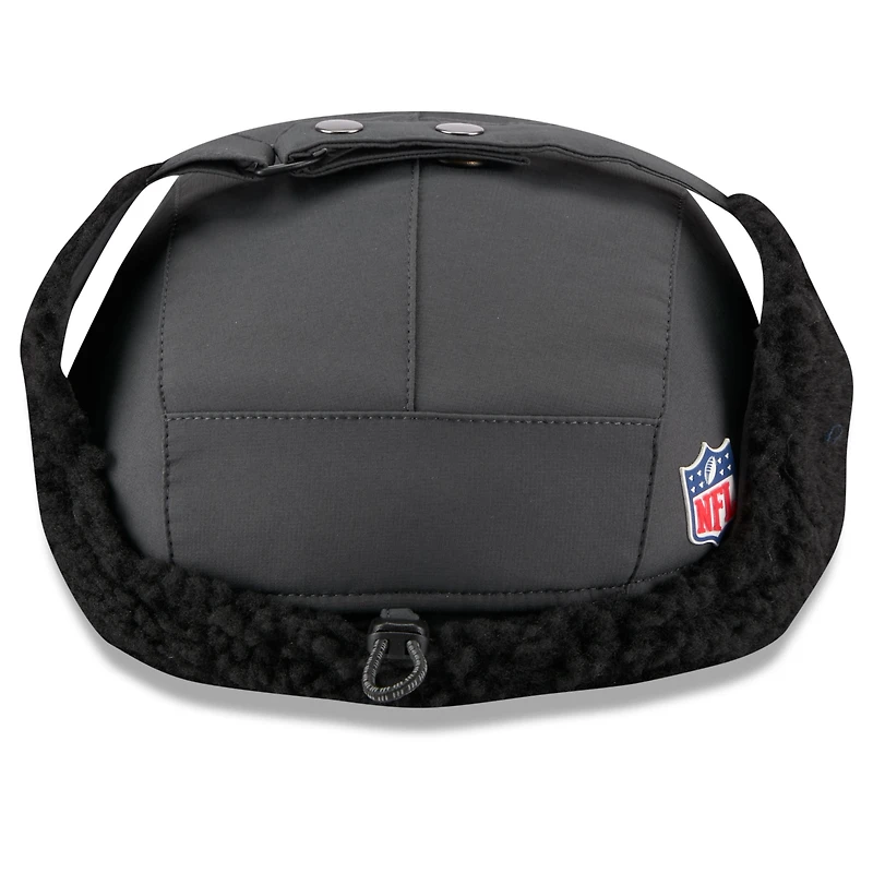 Casquette ajustable à oreilles de chien New Era anthracite Las Vegas Raiders 2025 Sideline Runner pour homme