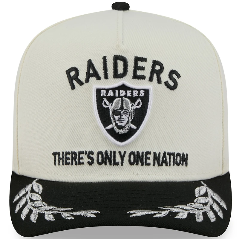 Casquette snapback New Era 9FIFTY A-Frame crème/noir pour homme, Las Vegas Raiders, draft NFL 2025