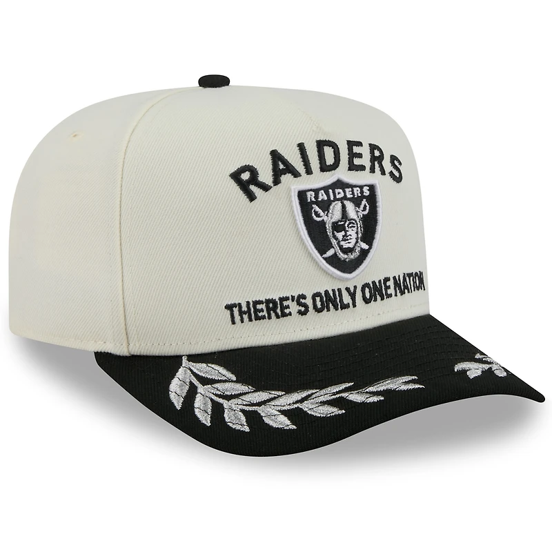 Casquette snapback New Era 9FIFTY A-Frame crème/noir pour homme, Las Vegas Raiders, draft NFL 2025