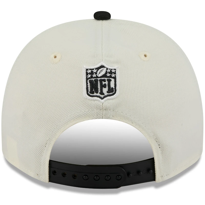 Casquette snapback New Era 9FIFTY A-Frame crème/noir pour homme, Las Vegas Raiders, draft NFL 2025