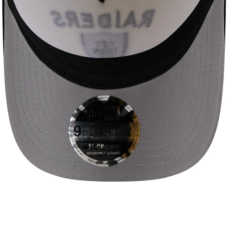 Men's New Era Cream/Black Las Vegas Raiders 2025 NFL Draft 9FORTY M-Crown A-Frame Adjustable Hat