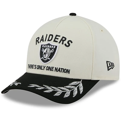 Men's New Era Cream/Black Las Vegas Raiders 2025 NFL Draft 9FORTY M-Crown A-Frame Adjustable Hat