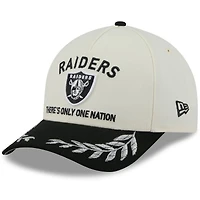 Men's New Era Cream/Black Las Vegas Raiders 2025 NFL Draft 9FORTY M-Crown A-Frame Adjustable Hat
