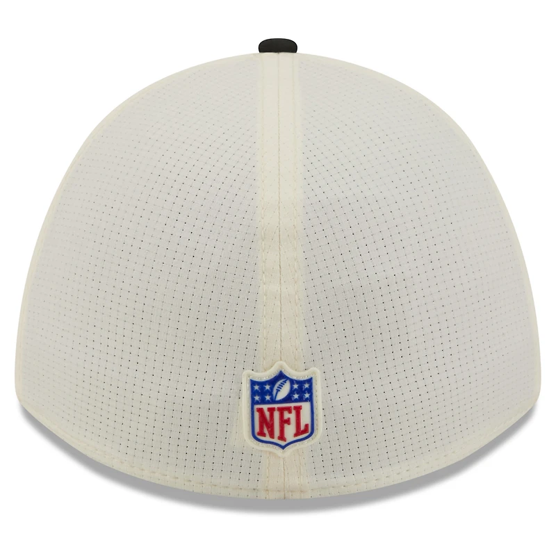 Men's New Era Cream/Black Las Vegas Raiders 2026 NFL Training Camp 39THIRTY M-Crown Flex Hat