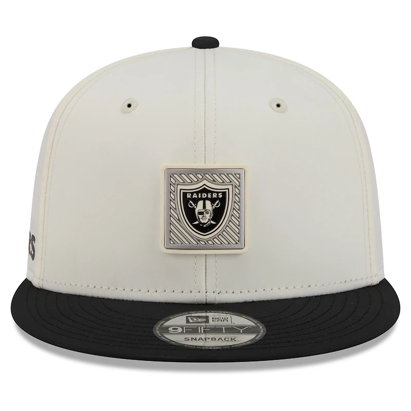 Men's New Era Cream/Black Las Vegas Raiders 2026 NFL Training Camp 9FIFTY Snapback Hat