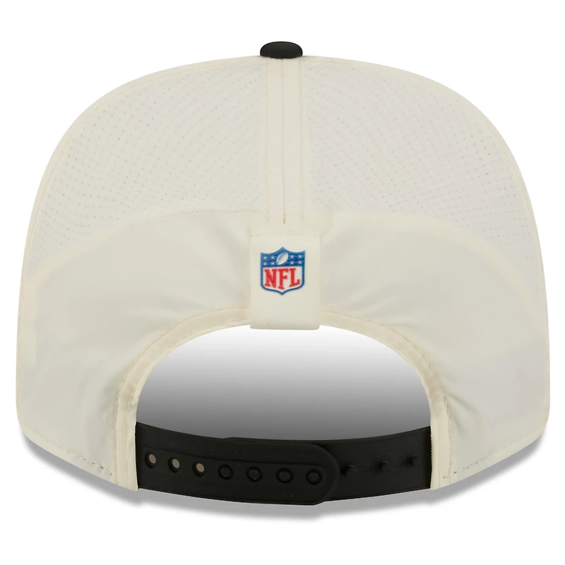 Men's New Era Cream/Black Las Vegas Raiders 2026 NFL Training Camp 9SEVENTY Adjustable Hat