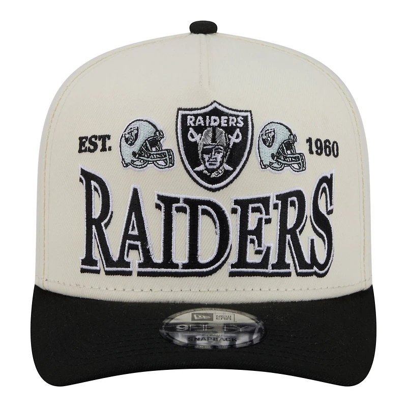 Men's New Era  Cream/Black Las Vegas Raiders A-Frame 9FIFTY Snapback Hat