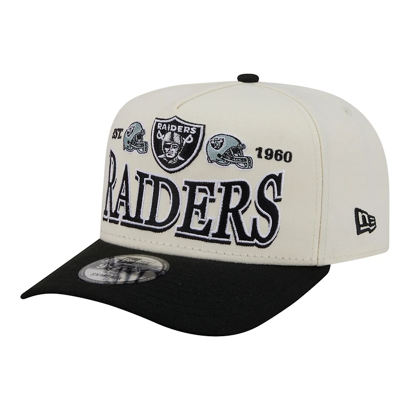 Men's New Era  Cream/Black Las Vegas Raiders A-Frame 9FIFTY Snapback Hat