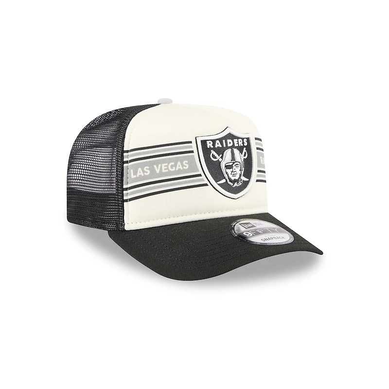 Casquette snapback New Era 9FIFTY Trucker à imprimé Las Vegas Raiders, crème/noir, pour homme