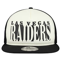 Men's New Era Cream/Black Las Vegas Raiders  Cutout A-Frame 9FIFTY Snapback Hat