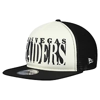 Men's New Era Cream/Black Las Vegas Raiders  Cutout A-Frame 9FIFTY Snapback Hat