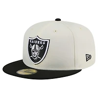 Men's New Era  Cream/Black Las Vegas Raiders Main 59FIFTY Fitted Hat